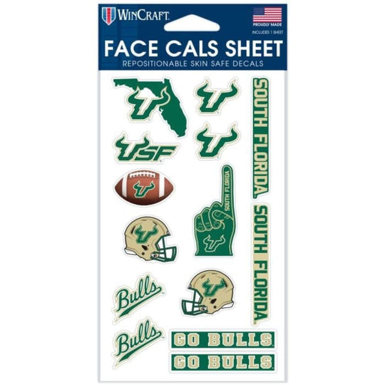 South Florida Bulls Mixed Logos Face Cals - Pack of 15