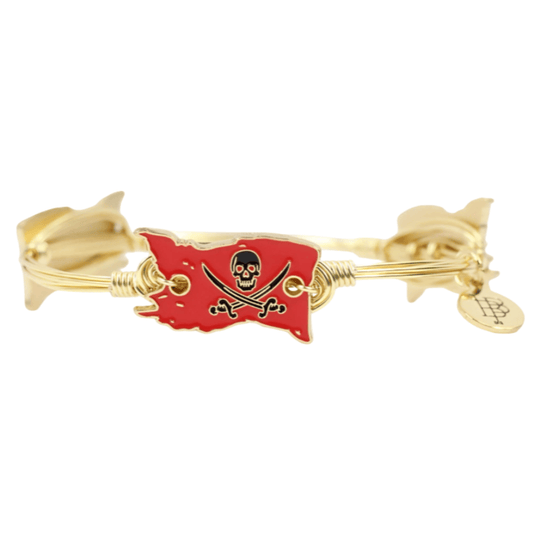 Tampa Bay Buccaneers Skull Flag Bangle Bracelet