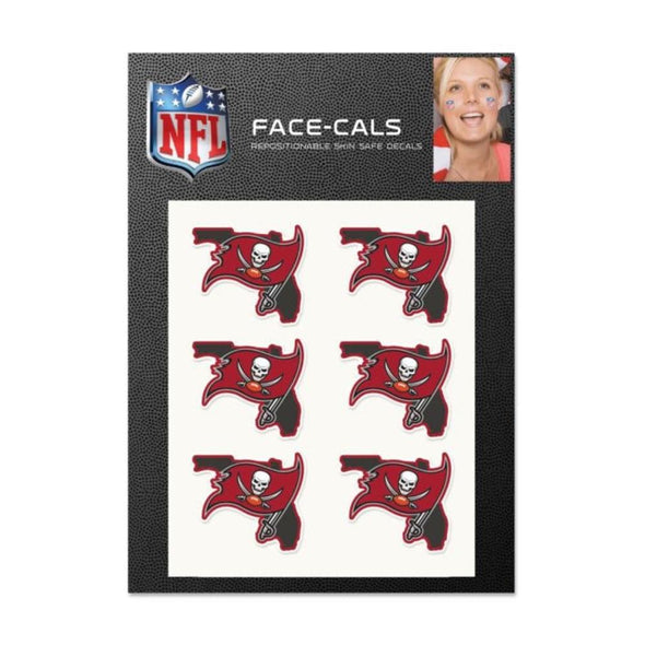 Tampa Bay Buccaneers State & Team Flag Tattoo Face Decals- Pack of 6