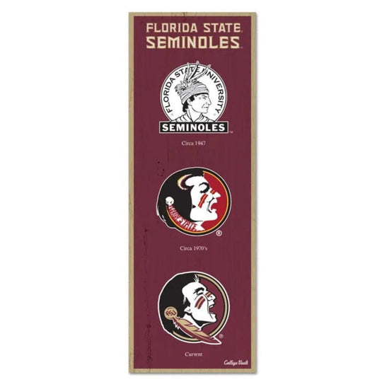 Florida State Seminoles College Vault 6" x 17" Evolution Wooden Sign