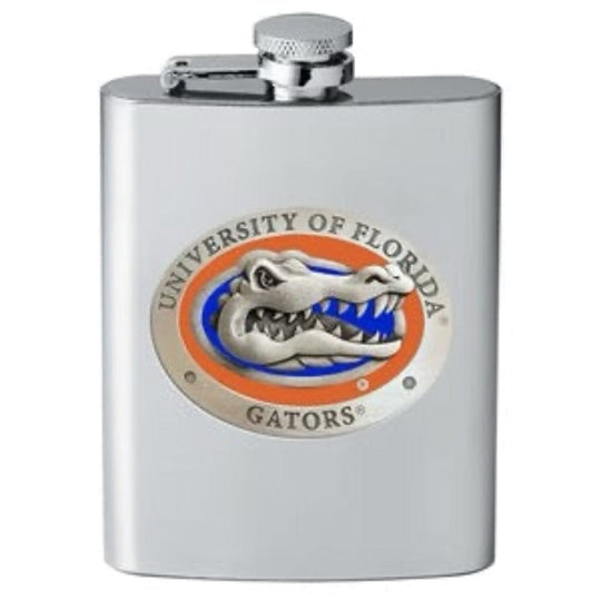 Florida Gators 8oz Pewter and Enamel Emblem Stainless Steel Flask