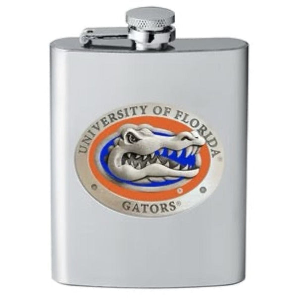 Florida Gators 8oz Pewter and Enamel Emblem Stainless Steel Flask