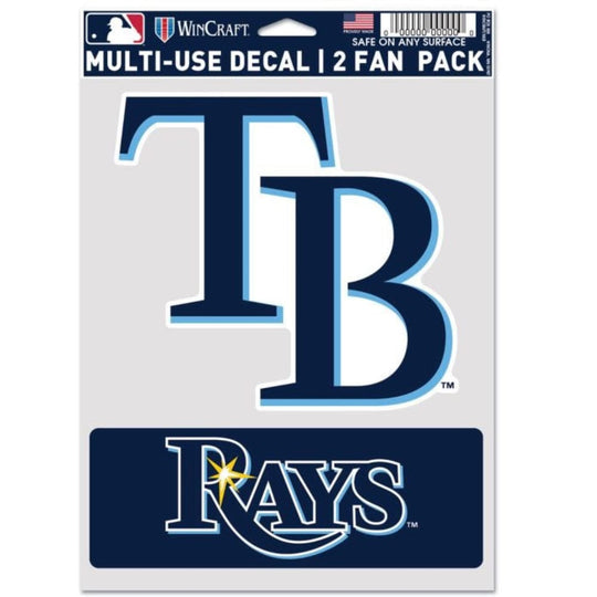 Tampa Bay Rays Multi Use  Fan Pack Perfect Cut Decals- Set of 2