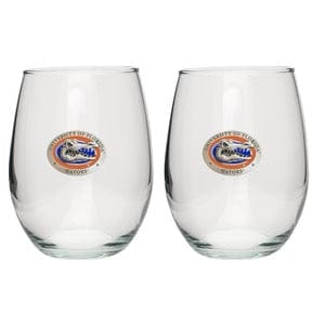 Florida Gators 15oz Pewter and Enamel Emblem Stemless Wine Goblet