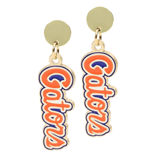 Florida Gators Enamel Script Earrings