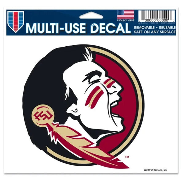 Florida State Seminoles 5" x 6" White Primary Logo Perfect Cut Decal