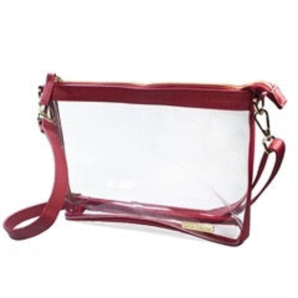 Gameday Large Crossbody Bag - Clear with Team Color Accents