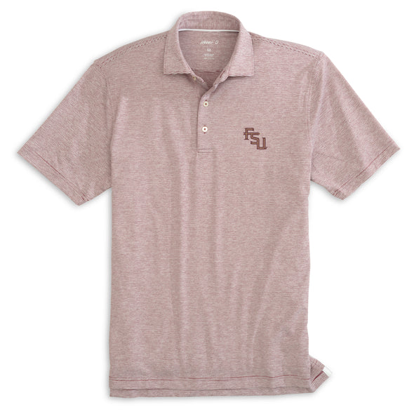 Florida State Seminoles Johnnie-O Stacked FSU Lyndon Striped Jersey Performance Polo