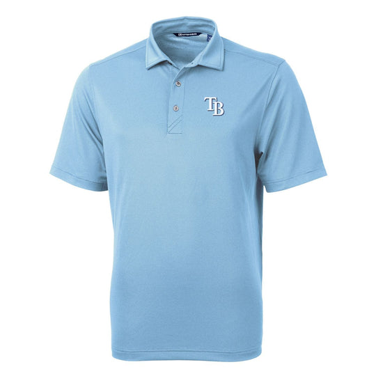 Tampa Bay Rays Cutter & Buck TB Cap Logo Virtue Recycled Featherlight Pique Polo