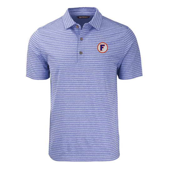 Florida Gators Cutter & Buck College Vault Circle F Forge Recycled Heather Stripe Polo