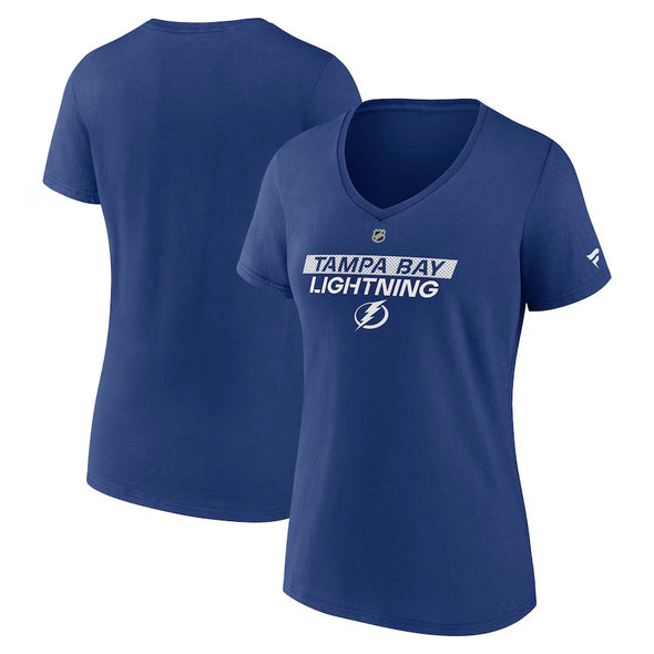 Tampa Bay Lightning Women's Authentic Pro Core Primary Logo V-Neck Tee