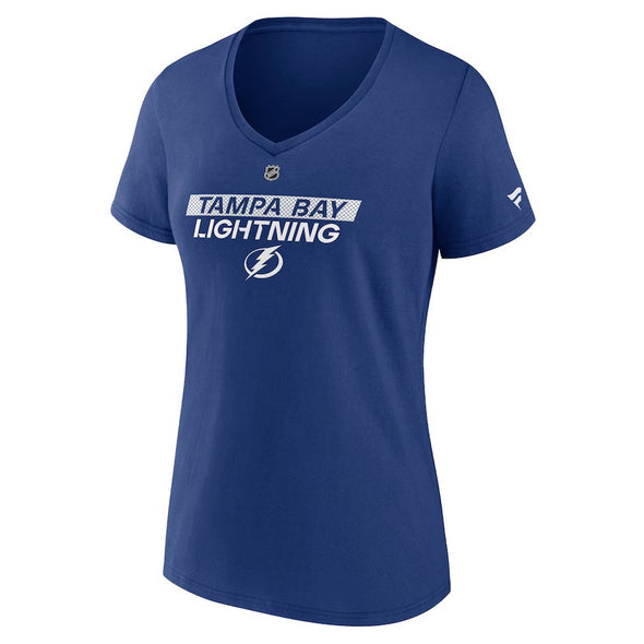 Tampa Bay Lightning Women's Authentic Pro Core Primary Logo V-Neck Tee