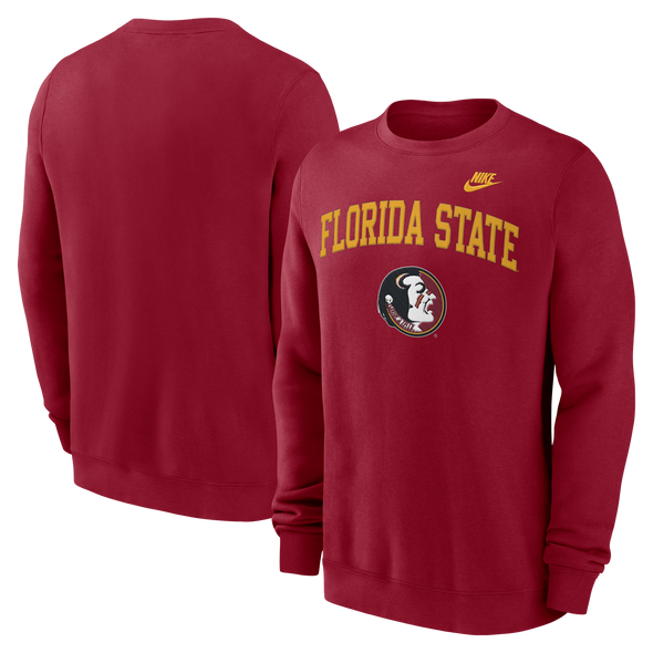 Florida State Seminoles Nike Vault Classic Arch Over Crew Sweatshirt