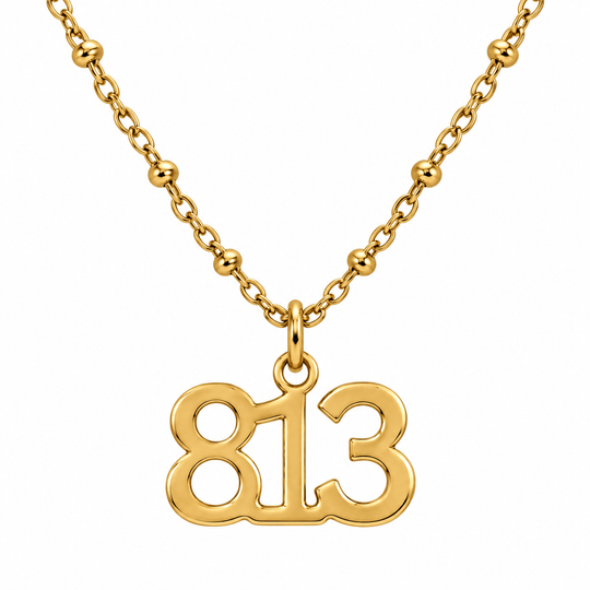 Tampa Bay Stainless Steel '813' Charm Necklace