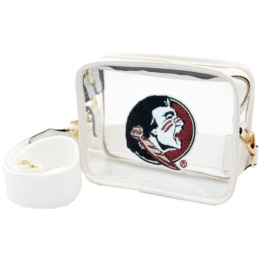 Florida State Seminoles Primary Logo Varsity Patch Clear Camera Crossbody Purse