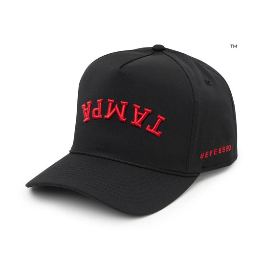 REVERSED Tampa Performance Snapback Hat - Black and Red