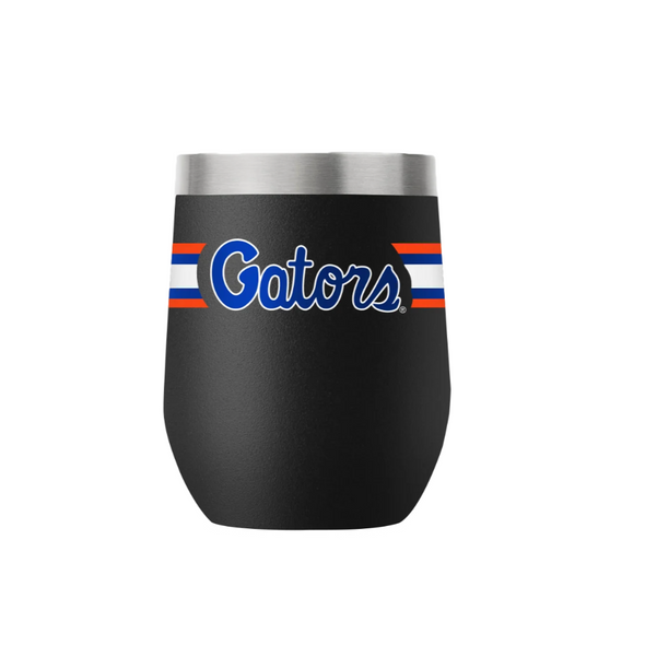 Florida Gators "Gators" 12 oz Black Stainless Steel Stemless Wine Tumbler