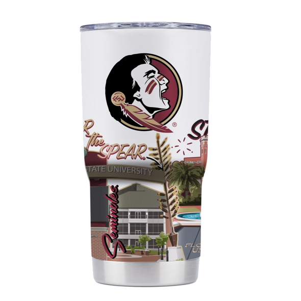 Florida State Seminoles Campus Icons 20 oz Stainless Steel Tumbler