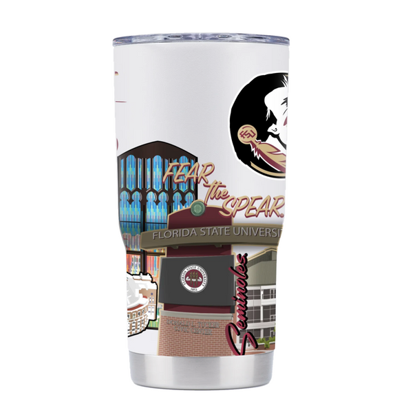 Florida State Seminoles Campus Icons 20 oz Stainless Steel Tumbler