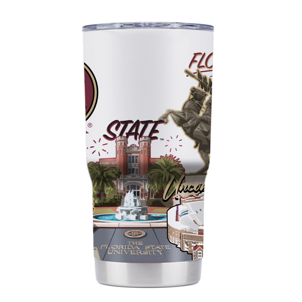 Florida State Seminoles Campus Icons 20 oz Stainless Steel Tumbler