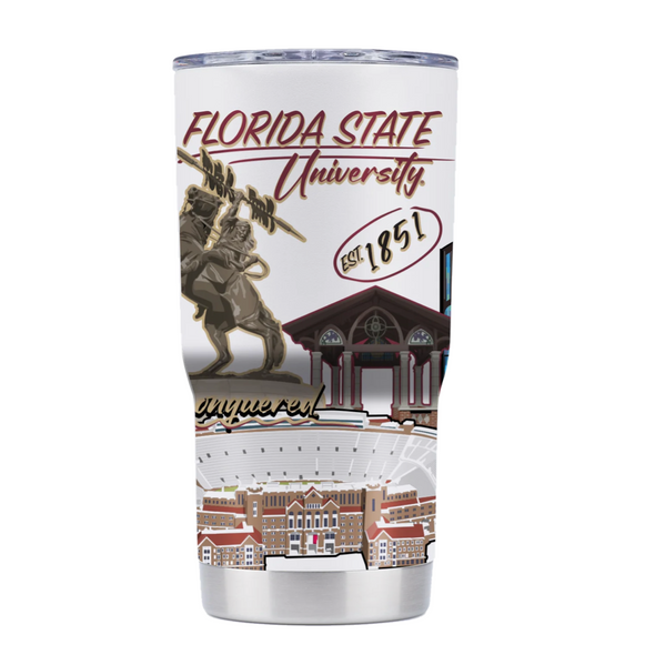 Florida State Seminoles Campus Icons 20 oz Stainless Steel Tumbler