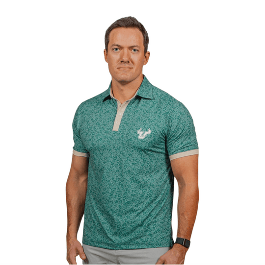 South Florida Bulls Primary Logo Four Button Performance Polo