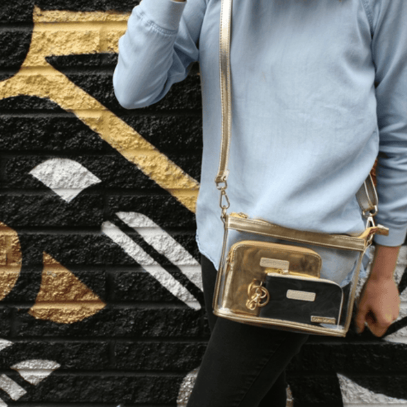 Gameday Large Crossbody Bag - Clear with Team Color Accents