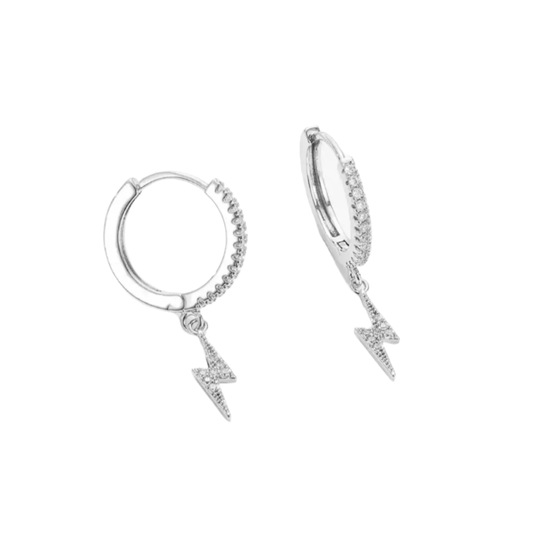Tampa Bay Lightning Dainty Hoop Bolt Charm Hoop Earrings