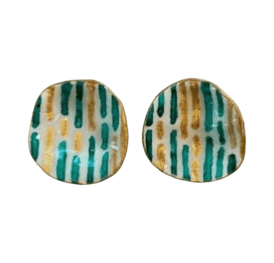 South Florida Bulls Hand Painted Multi Lines Oyster Earrings