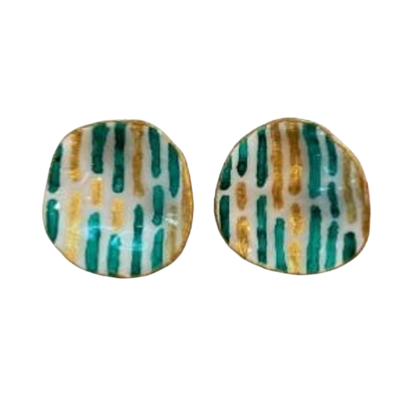 South Florida Bulls Hand Painted Multi Lines Oyster Earrings