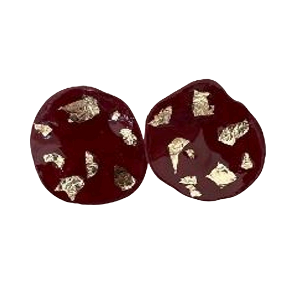 Florida State Seminoles Hand Painted Garnet & Gold Flake Oyster Earrings