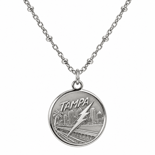 Tampa Bay Lightning Stainless Steel Bolt Charm Necklace