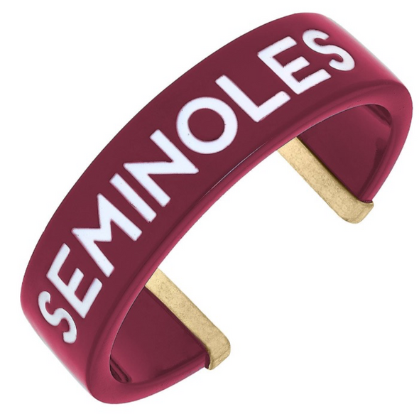 Florida State Seminoles Wordmark 'SEMINOLES' Resin Cuff Bracelet - Garnet