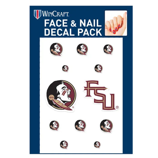 Florida State Seminoles Mixed Logos Face Cals & Nail Cals - Pack of 10