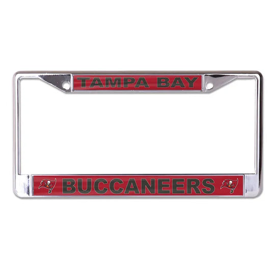 Tampa Bay Buccaneers Team Name Red-Black Back License Plate Frame