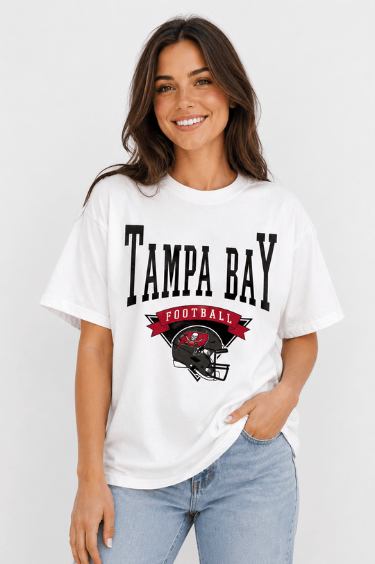 Tampa Bay Buccaneers Women's Enforcer Relaxed Fit Short Sleeve Crewneck Tee