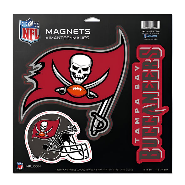 Tampa Bay Buccaneers Vinyl Magnet Set of 3