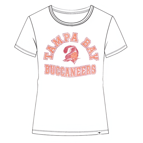 Tampa Bay Buccaneers Historic White Wash Women's GG Franklin Tee