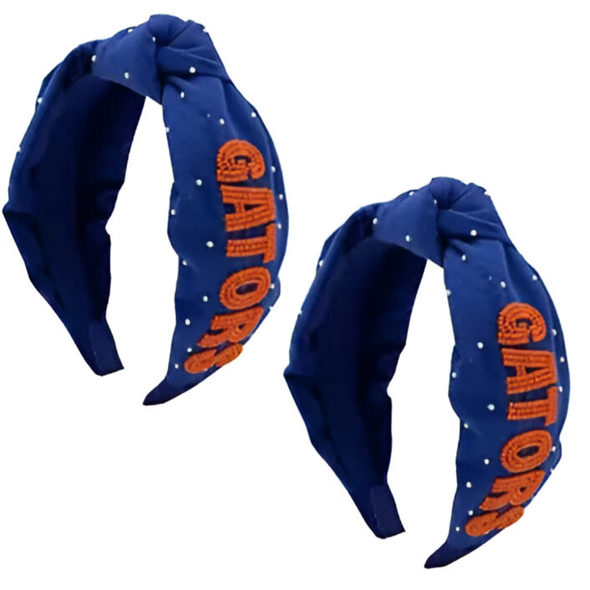 Florida Gators "Gators" Confetti Bead Top Knot Headband