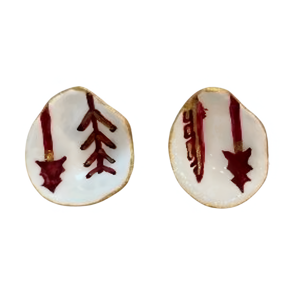 Florida State Seminoles Hand Painted Spear Oyster Earrings