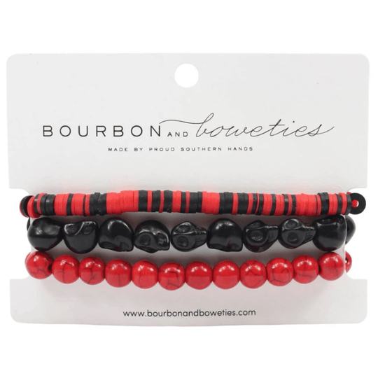 Tampa Bay Buccaneers Gameday Stretchy Stack Bracelet Set - Red/Black