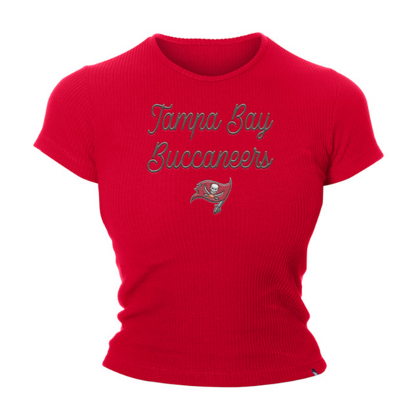 Tampa Bay Buccaneers Women's Script Text Ribbed Tee