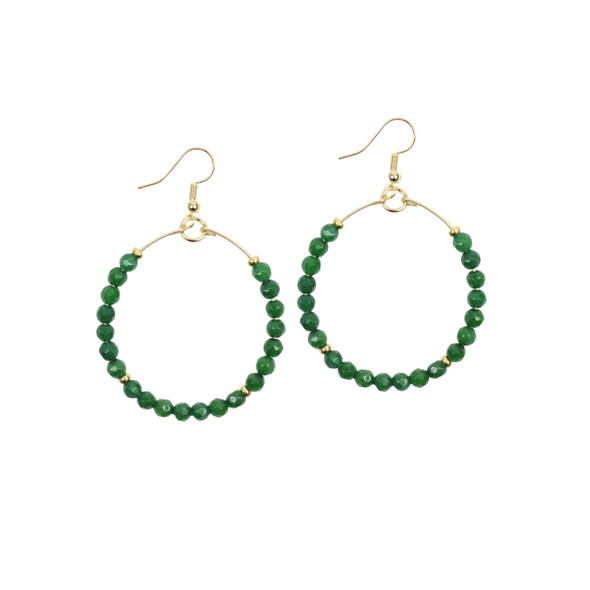 The Chloe Hoop Earrings - Green