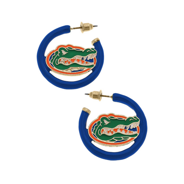 Florida Gators Primary Logo Enamel Hoop Earrings