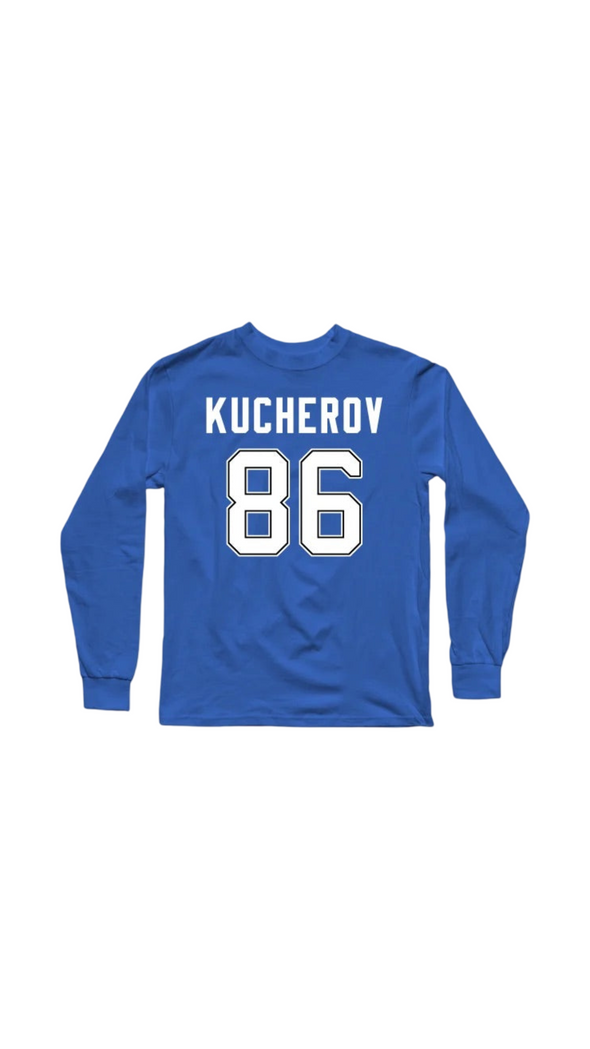 Tampa Bay Lightning Nikita Kucherov Youth Name & Number Flat Performance Long Sleeve Tee