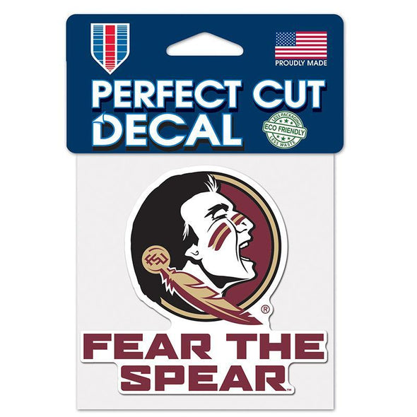 Florida State Seminoles 4" x 4" Fear the Spear Perfect Cut Decal