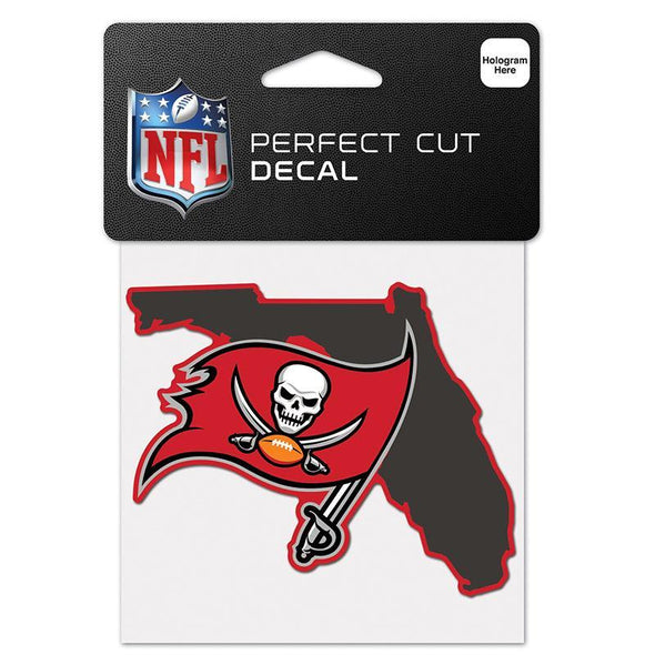 Tampa Bay Buccaneers 4" x 4" State Shaped Perfect Cut Decal