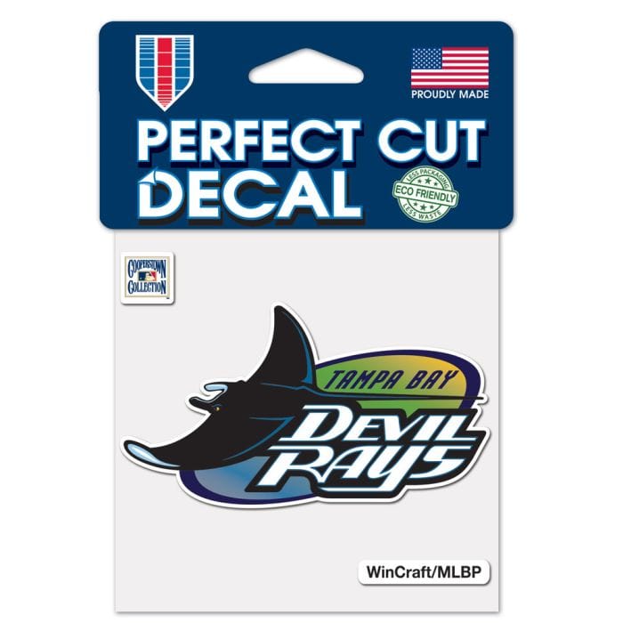 Tampa Bay Rays 4" x 4" Cooperstown Devil Rays Perfect Cut Decal Heads