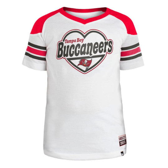 Tampa Bay Buccaneers Girls Youth Love Striped Sleeve Raglan Tee