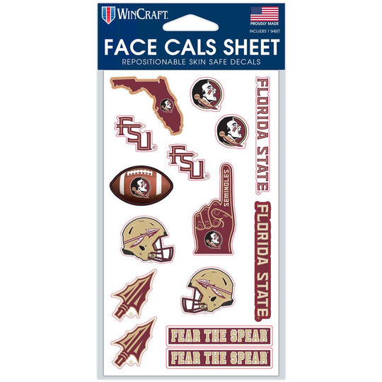Florida State Seminoles Mixed Logos Face Cals - Pack of 15